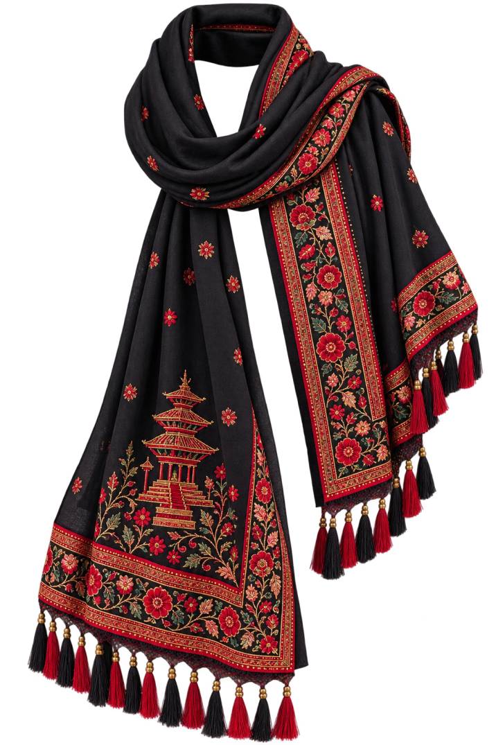 Newari Embroidered Shawl